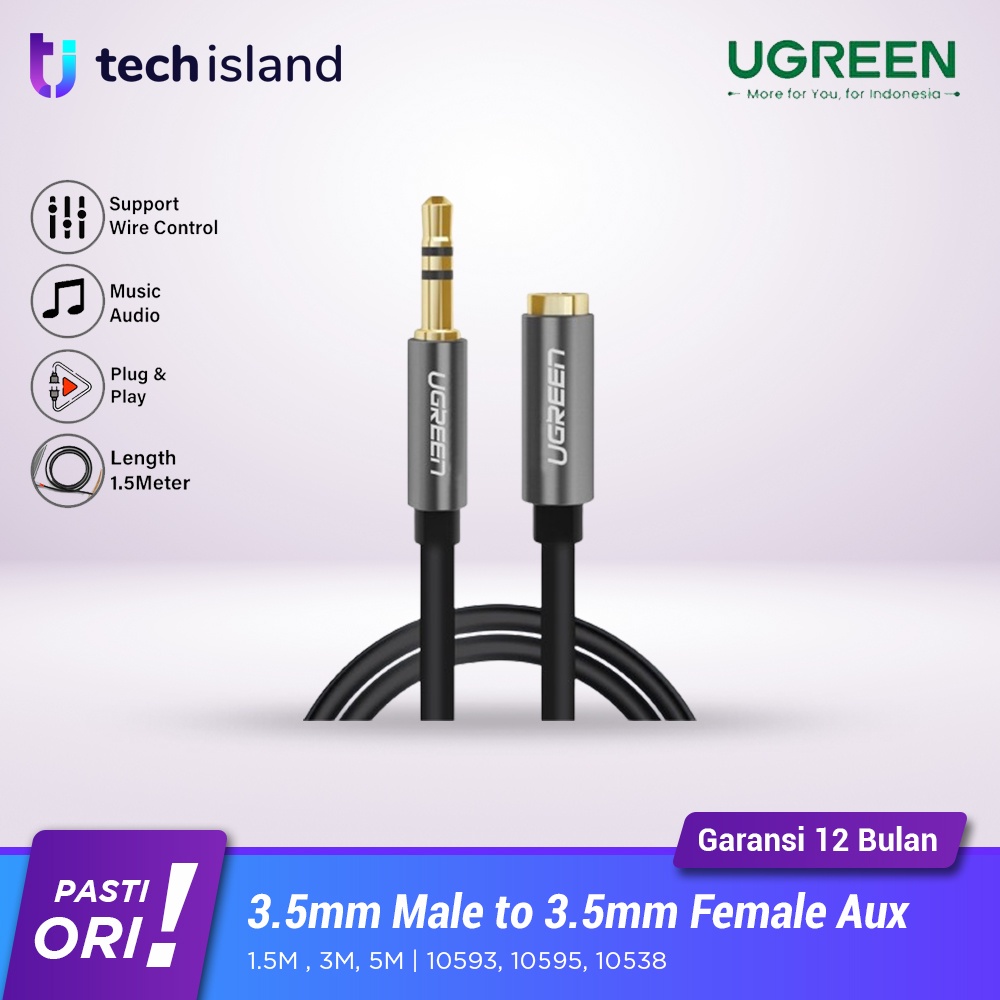 Ugreen 3.5mm male to 3.5mm Female Extension Cable 5M Black 10538