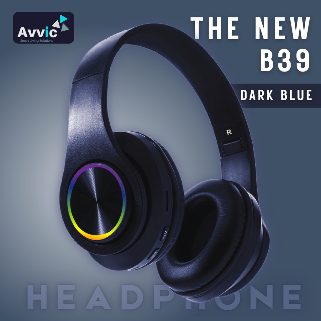 Jual Avvic The New B39 Dark Blue Headphone Bluetooth Wireless Headset ...