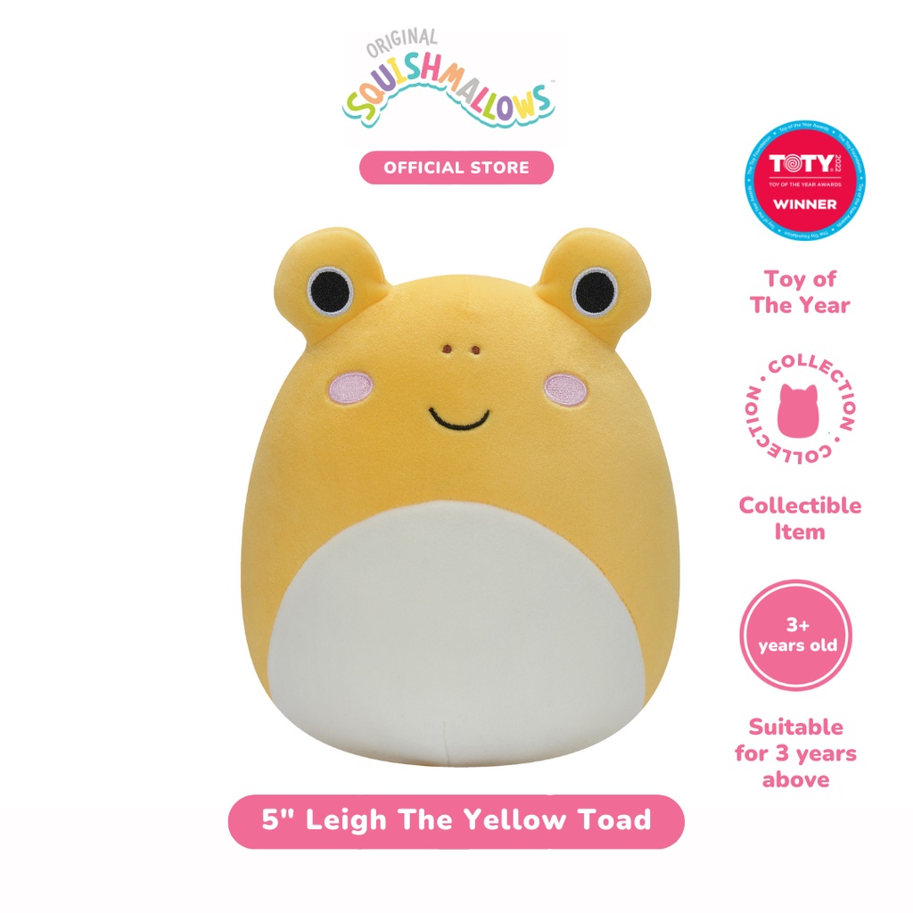 Squishmallows Leigh Il Rospo, Portachiavi In Peluche Da 3,5 Pollici - Super Morbido, Collezionabile, Con Clip. Perfetto Per Bambini E Ragazzi.