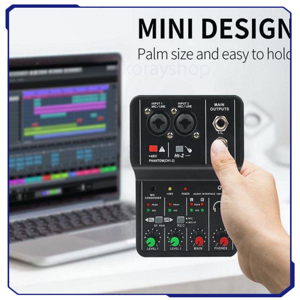 Jual Sound Card USB Mini Portable 2 Way Driver Free Mixer - Q12 ...