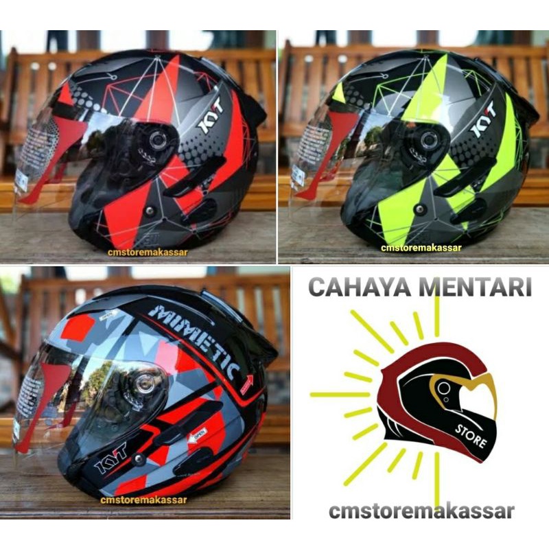 Jual Helm KYT Galaxy Slide Half Face Helmet SNI DOT Double Visor ...