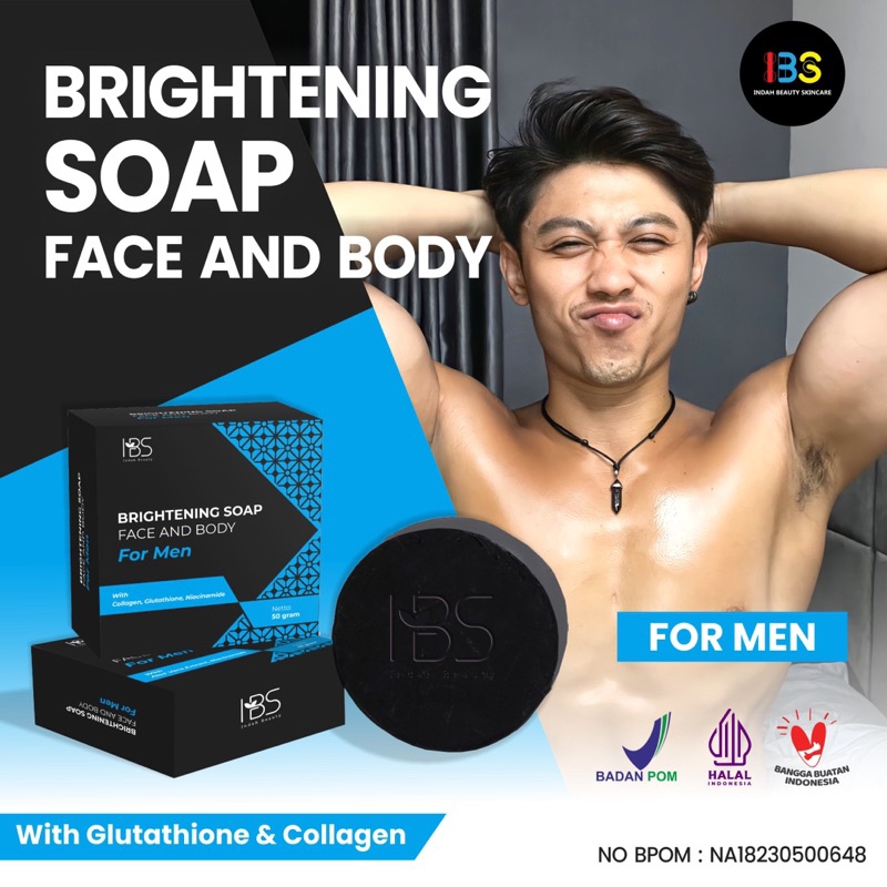 Jual IBS Sabun Charcoal with Glutathione dan Collagen 50gr Bpom ( Men