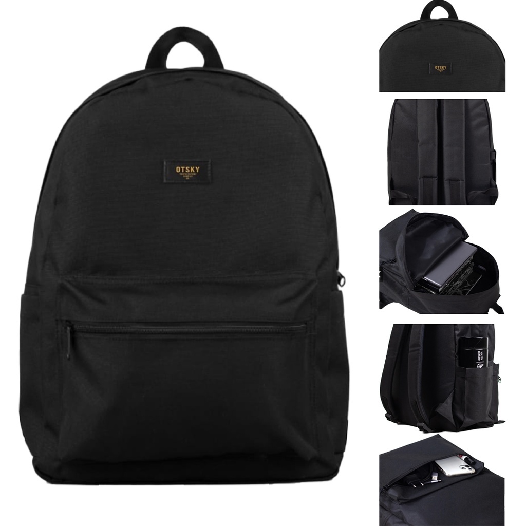 OTSKY Tas Ransel Sekolah Pria Backpack Anak SMP SMA Kuliah Tas Punggung  Harian Motif Polos Simple Series Ft Legend