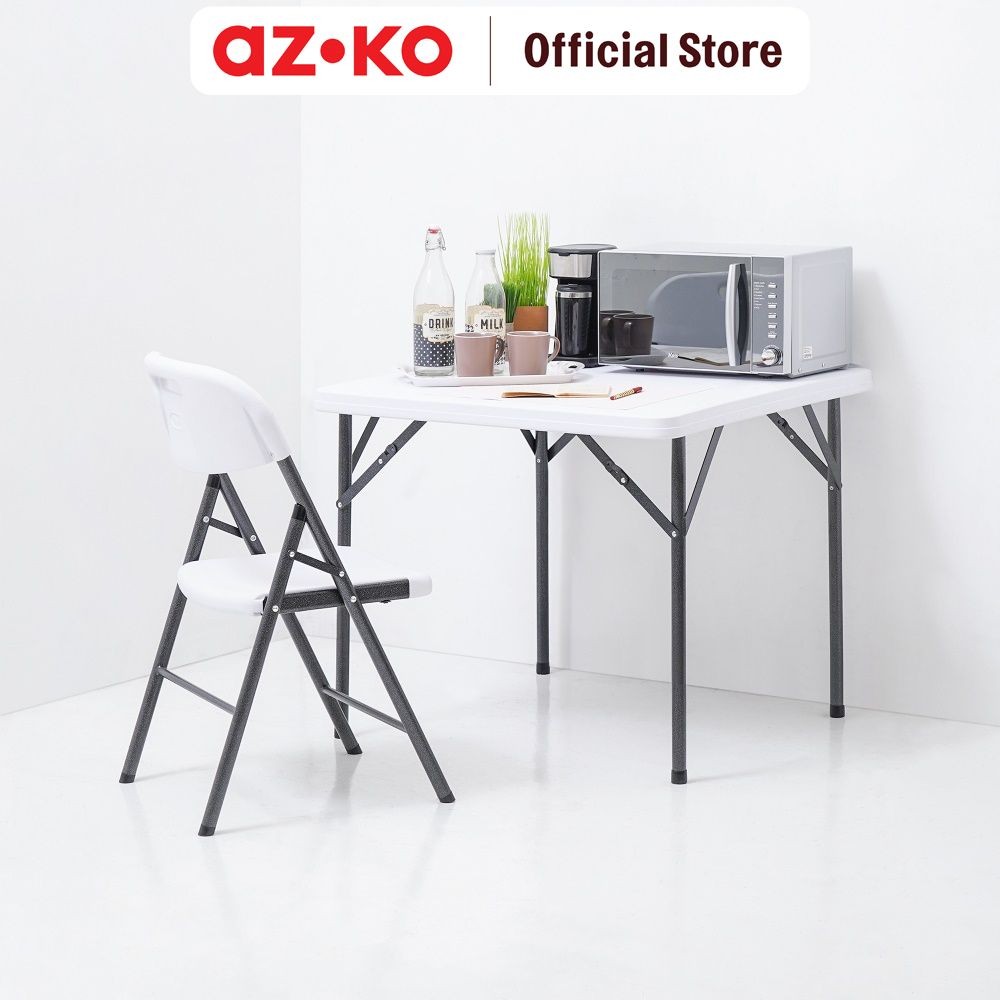 Jual AZKO Krisbow 86X86 cm Meja Lipat - Putih/Abu-Abu Meja Serbaguna ...