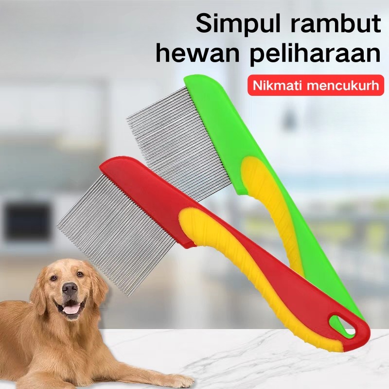 Jual Kucing Anjing Halus Untuk Pets Flea Comb Jarum Kutu Panjang Sisir ...