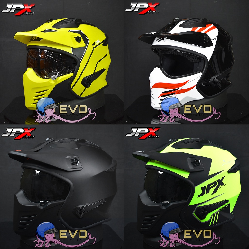 Jual HELM JPX MOTOCROSS_JPX MX 726R BLACK DOFF / RED HELM FULL FACE / HALF FACE TREN TERBARU