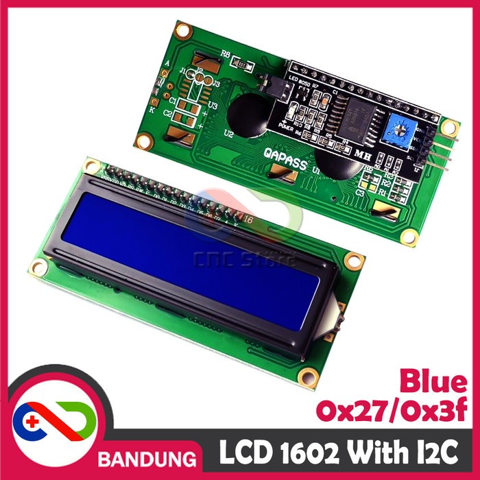 Jual LCD 1602 CHAR BLUE BACKLIGHT WITH I2C SERIAL INTERFACE MODULE ...