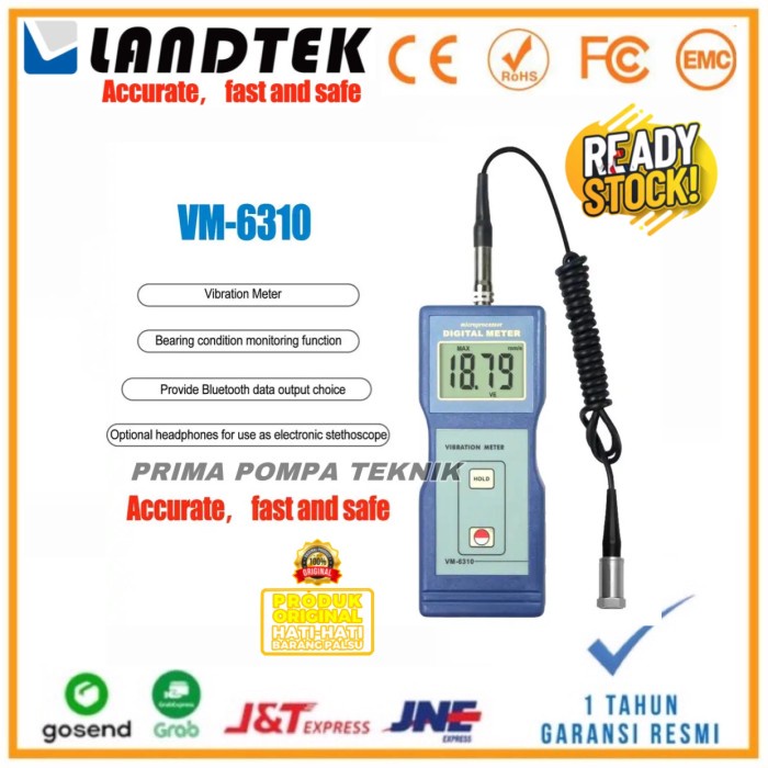 Digital Vibration Meter VM-6310 Analysis Vibrometer Testing Gauge For Moving Machinery With Velocity 0 01 199 9mm