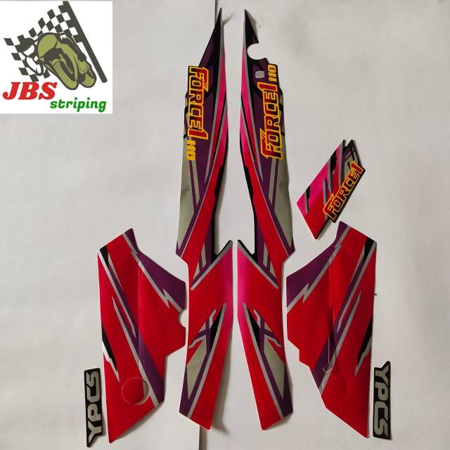 Jual striping force 1 one stiker yamaha force one 1 110 1993 hitam biru ...