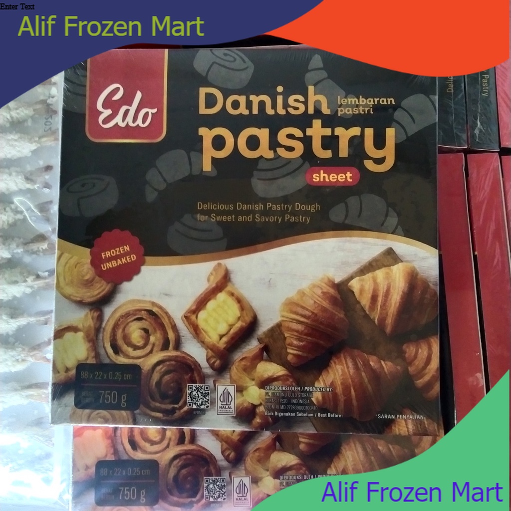 Jual EDO DANISH PASTRY Lembaran Pastri Bahan Kue 750gr - ALIF FROZEN ...