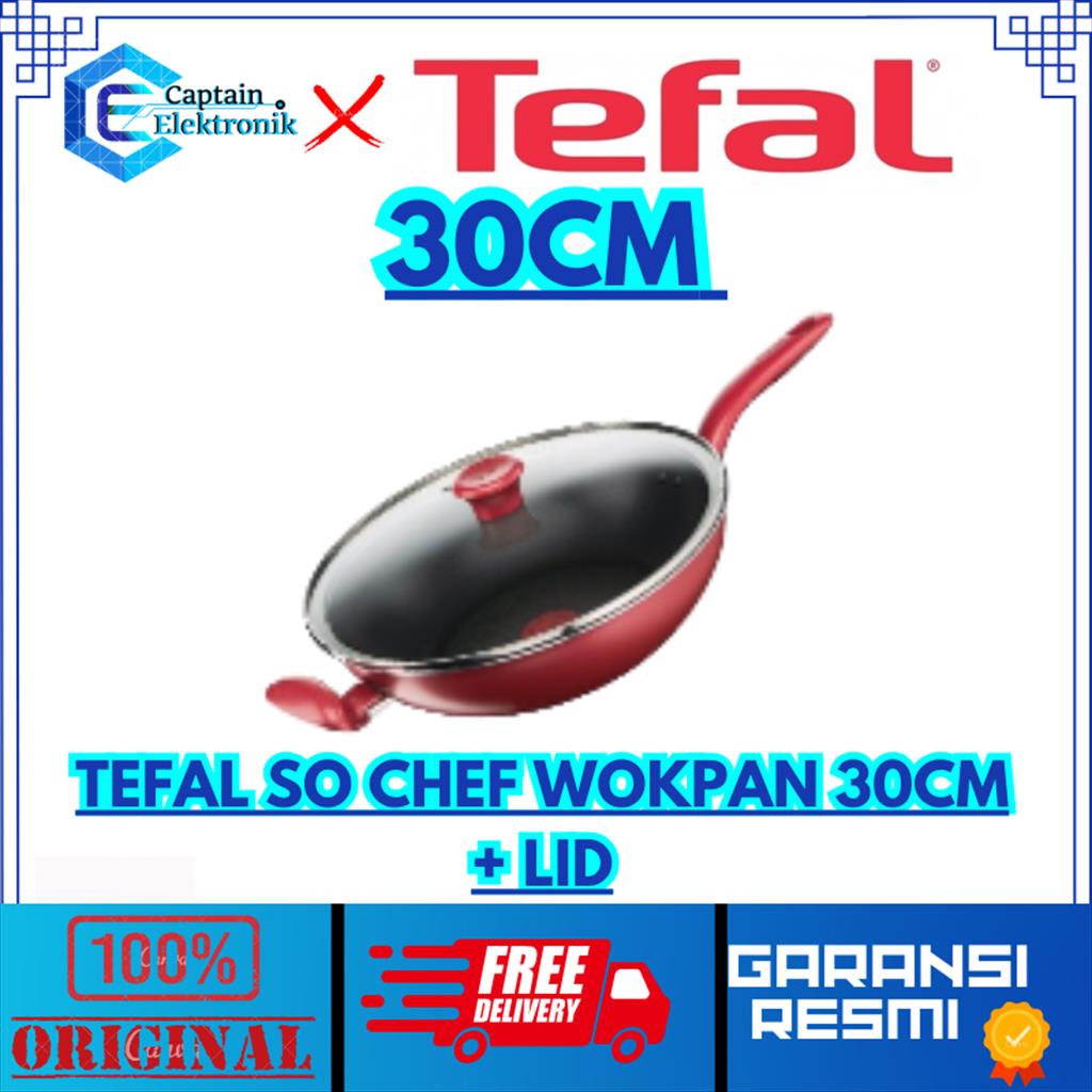 Jual Tefal So Chef Wokpan Cm Lid Panci Wajan Anti Lengket Original