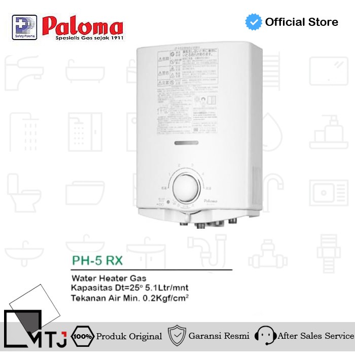 Jual Water Heater PALOMA PH5RX LPG / Gas Tabung MADE IN JEPANG