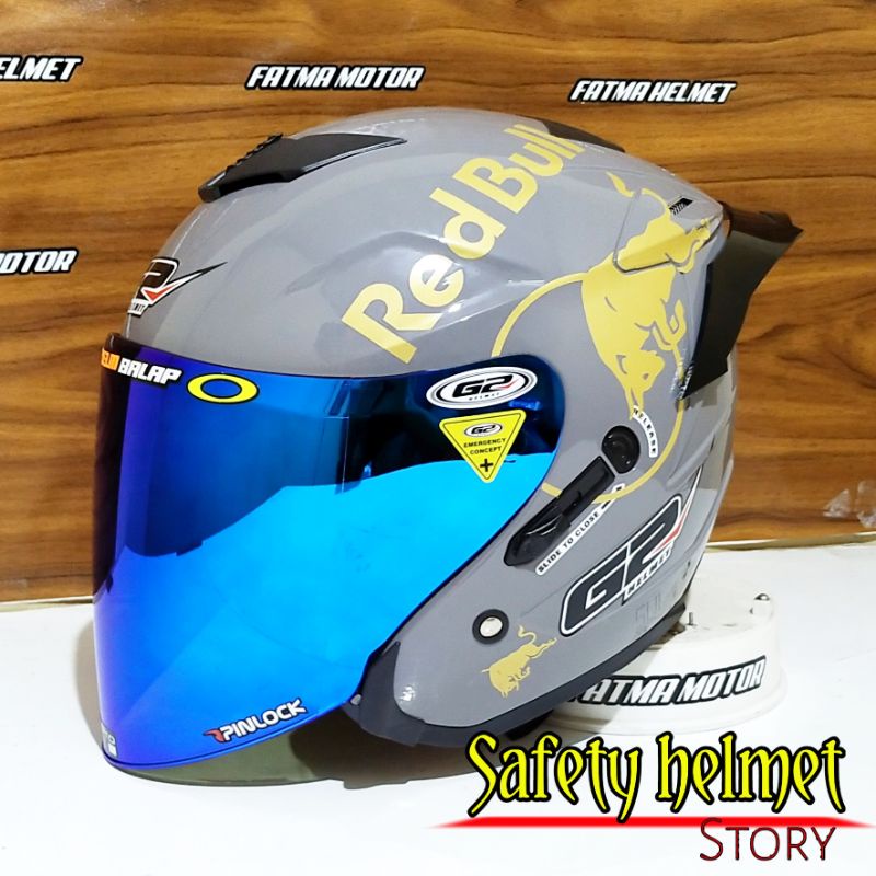 Jual Helm Half Face G2 OPTIMAX Solid Dark Grey Gloss Modif Paket