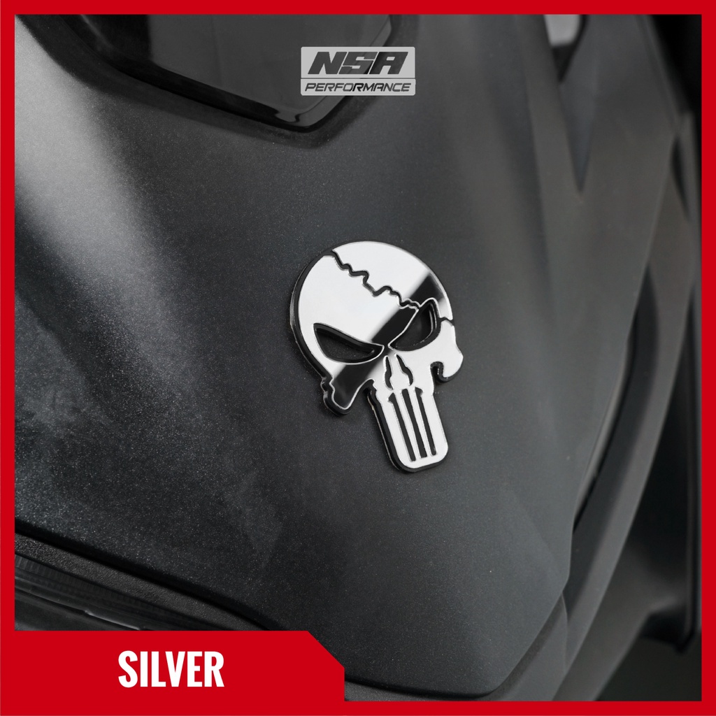 Jual Nsa Emblem Motor Skull Punisher Skull All Motor Beat Vario Nmax Sticker Timbul D Stiker