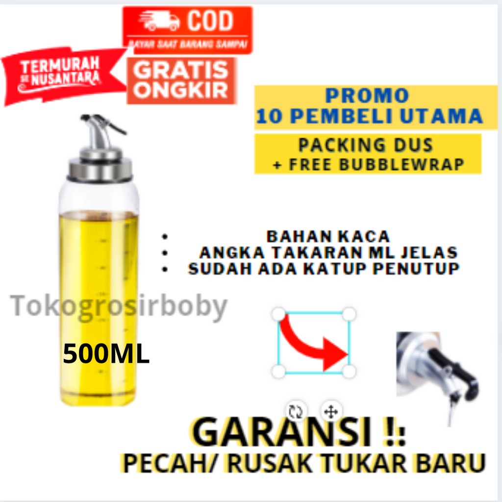 Jual Botol Minyak Goreng Kaca Tebal Serbaguna Tempat Kecap Saos Susu Ml Multifungsi Premium