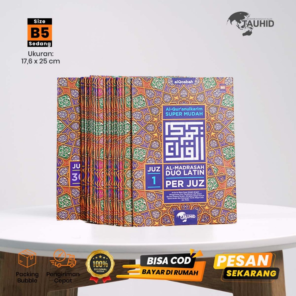 Jual Mushaf Alquran Almadrasah Duo Latin Per Juz B5 Besar Jumbo Quran ...