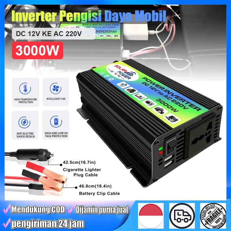 Jual 3000W Inverter Pengisi Daya Mobil Dengan 2.1A Tampilan Layar Port ...