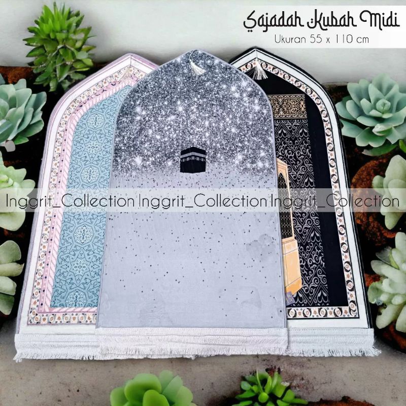 Sajadah kuba motif untuk anak dan dewasa anti slip bahan tebal dan lembut UK 35x65 cM dan 55x105cm