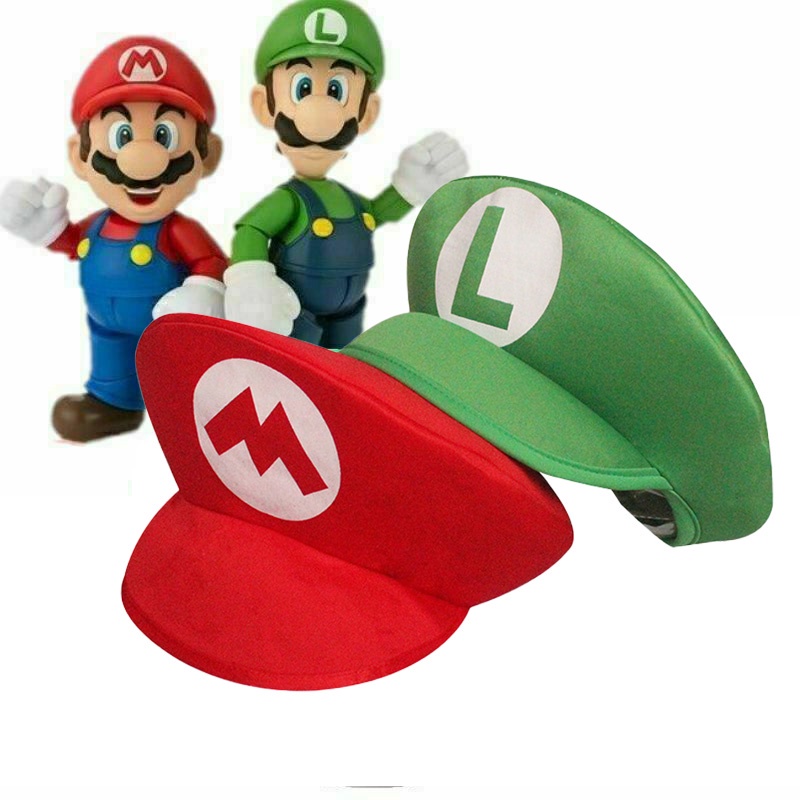 Jual Topi Anime Super Mario Hat Cap Luigi Bros Letter Printed Cosplay ...