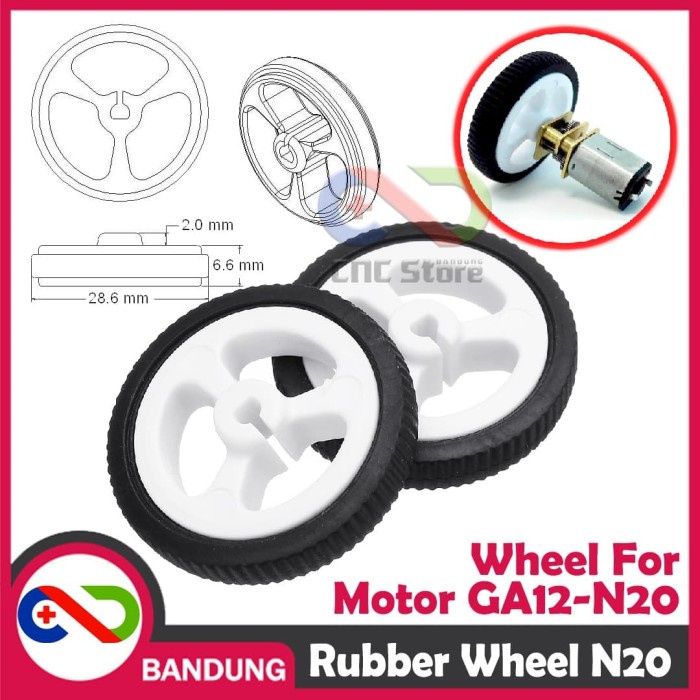 Jual RODA RUBBER WHEEL MOTOR GA12-N20 N20 | Shopee Indonesia