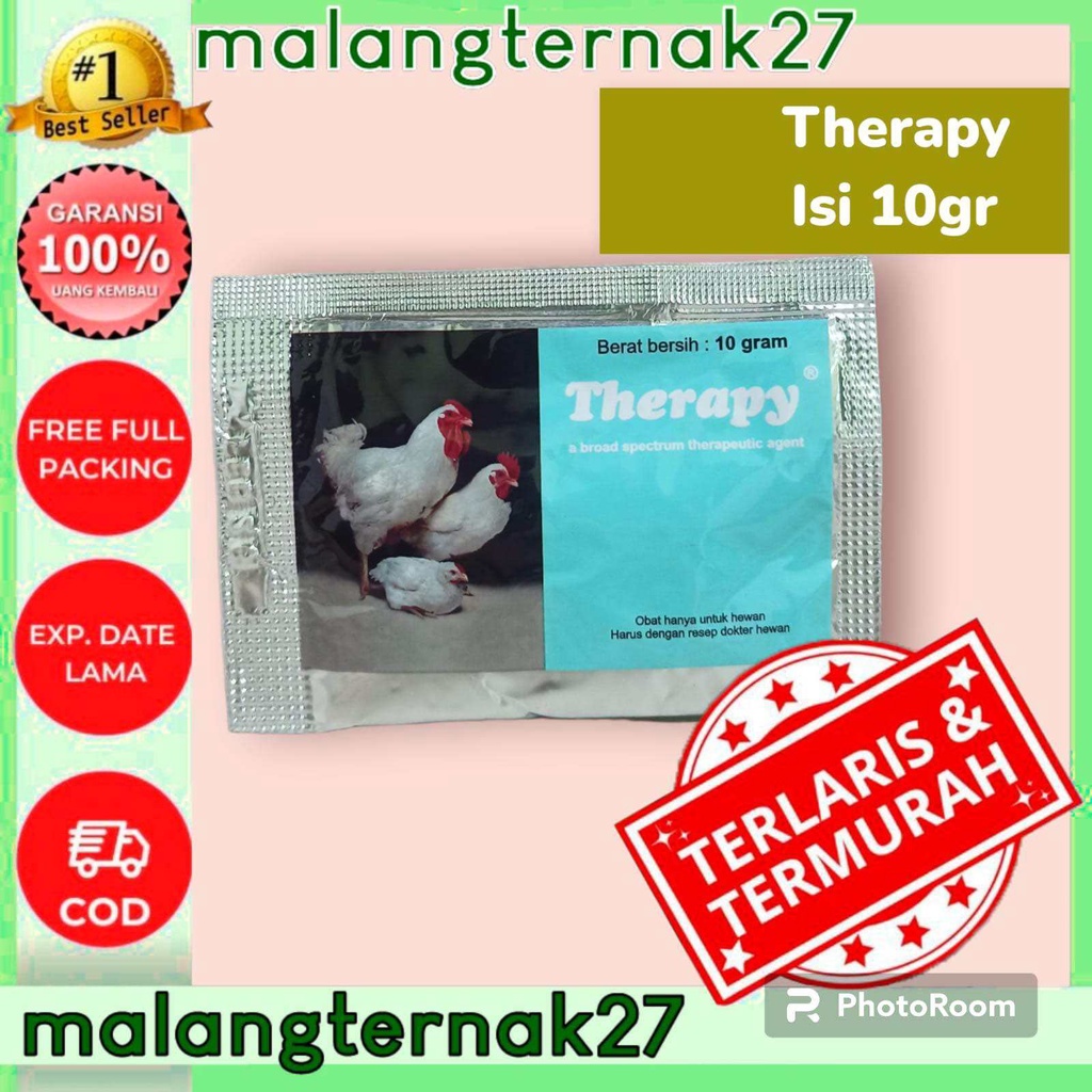 Jual therapy 100 gram obat ayam sakit lemas korisa kolera crd snot ...
