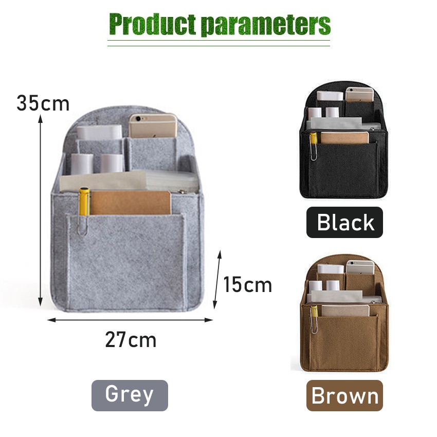 Jual Backpack Organizer Felt Large/ Dual in Bag for Backpack/ Daleman ...