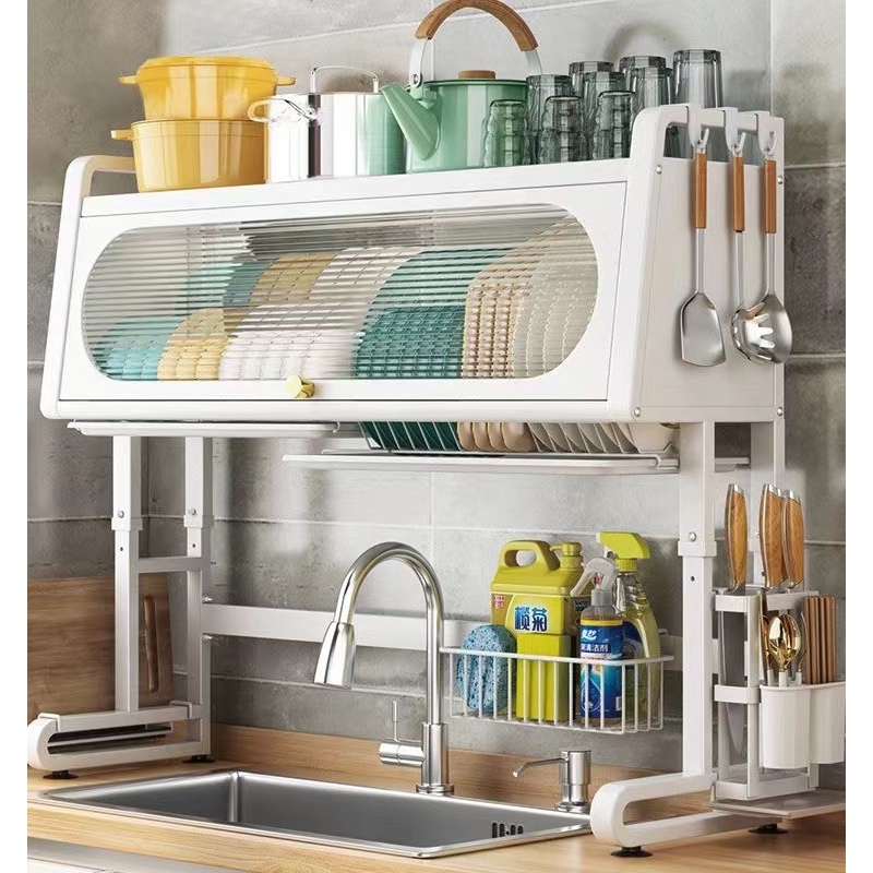 Jual Khamaja Height Adjustable Sink Shelf Organizer Stainless Kitchen ...