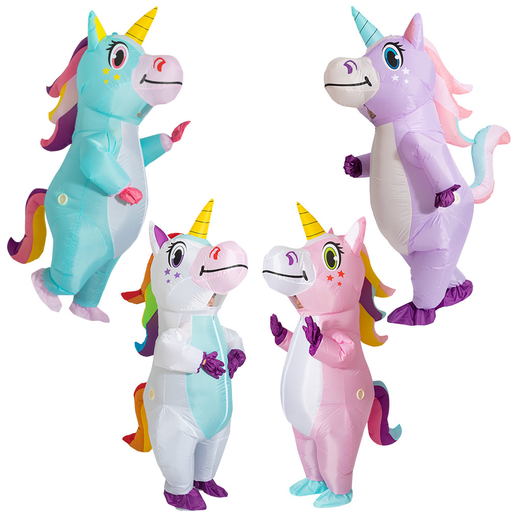 Jual anime Inflatable Unicorn Costume Pink Full Body Unicorn Cosplay ...