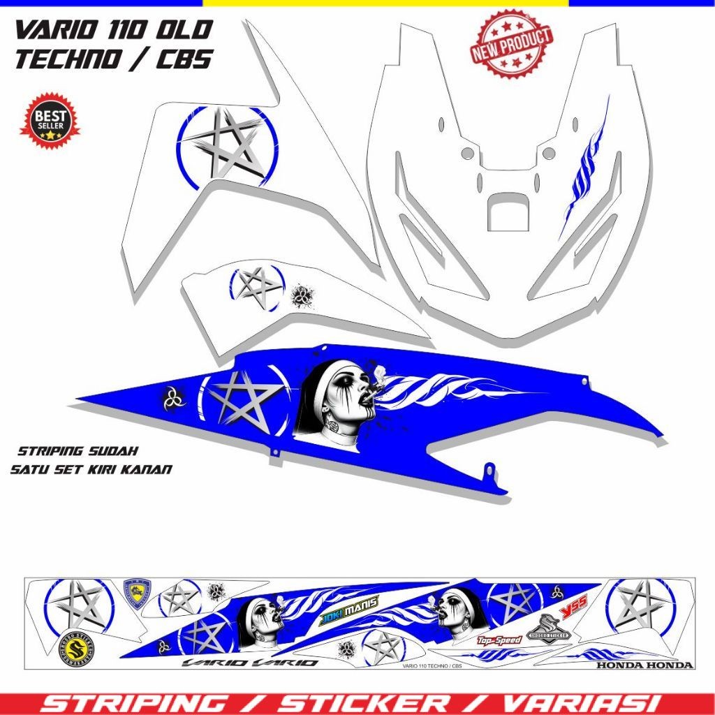 Jual VARIASI STICKER MOTOR VARIO TECHNO OLD 110 /STIKER STRIPING VARIO ...