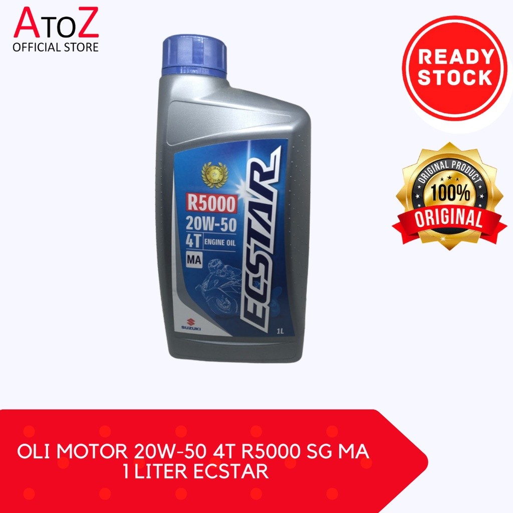 Jual OLI MOTOR 20W-50 4T R5000 SG MA 1 LITER ECSTAR | Shopee Indonesia