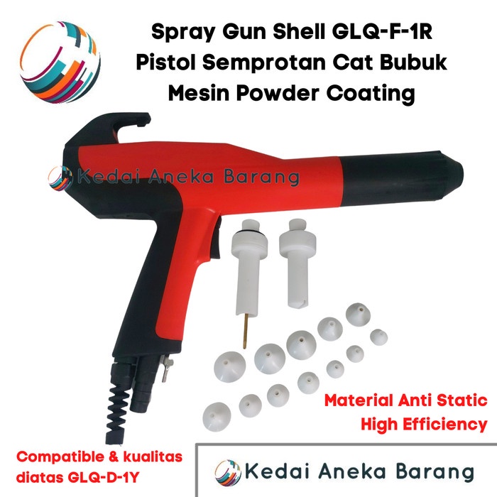Jual Electrostatic Spray Gun Semprotan Powder Coating GLQ-F-1R + Nozzle ...