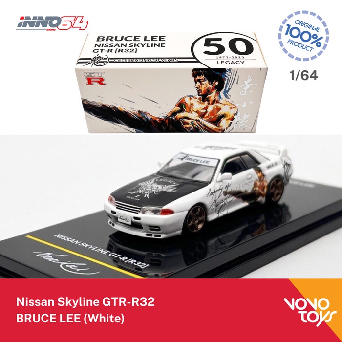 Jual Inno 1/64 Nissan Skyline GTR-R32 BRUCE LEE White Inno64 x Tiny ...