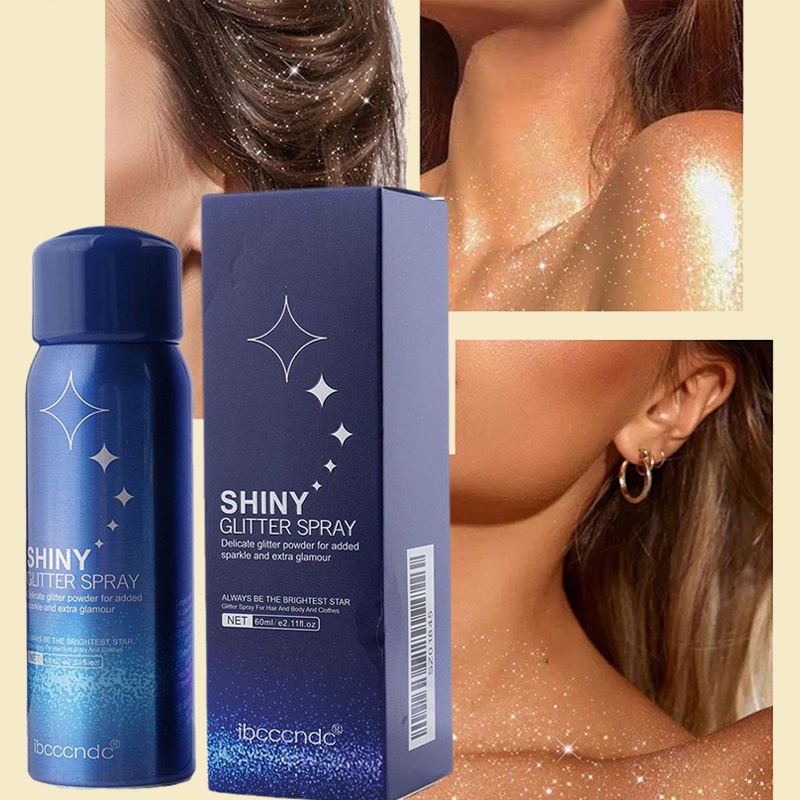 Jual 【Tersedia】ibcccndc Shiny Glitter Spray For Clothes Hair Prom Dresses  Sparkle Body Mist Spray Makeup Skin Brightening Glitter Long Lasting 60ml