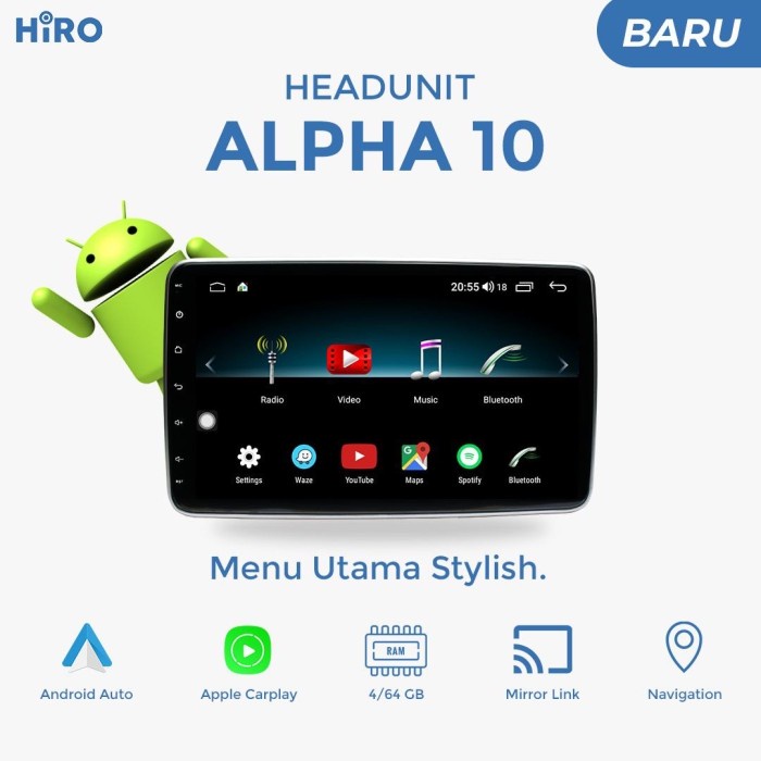 Jual Head Unit Android Inch Hiro Alpha Qled Ram Gb Gb Ram