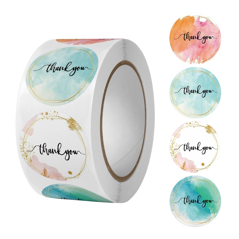 Jual [ ICS ] Sticker Thank You 1 Roll 500PCS Stiker Label Makanan ...