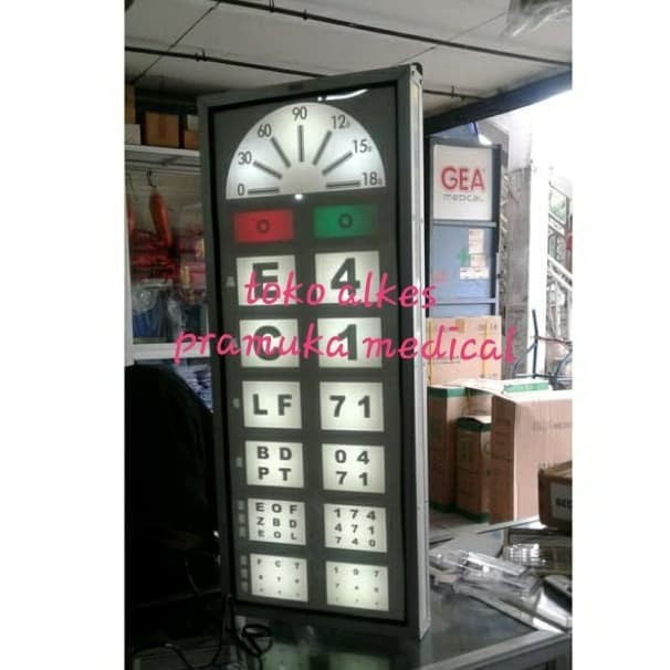 Jual snellen chart elektrik plus remote alat tes mata minus | Shopee ...