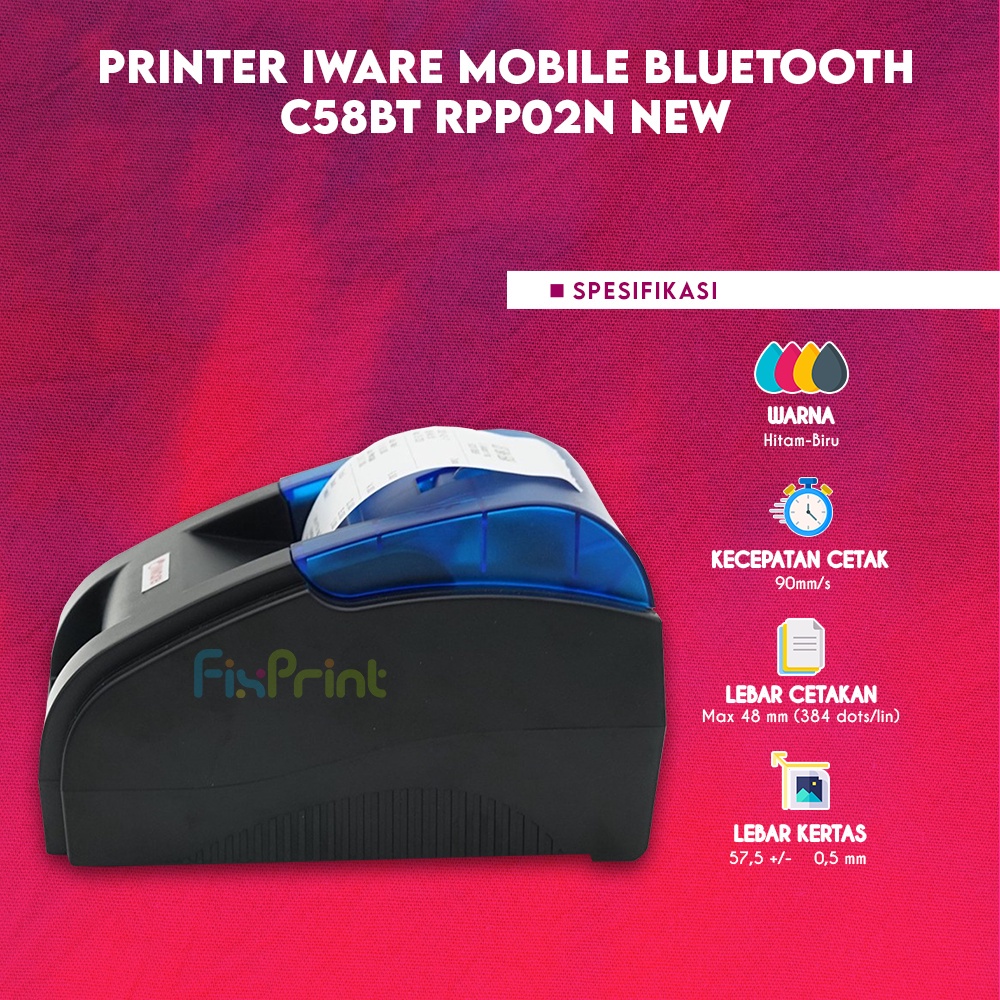 Jual Printer Thermal Mobile Bluetooth XPrinter XP58IIZ C58BT RPP02N New ...