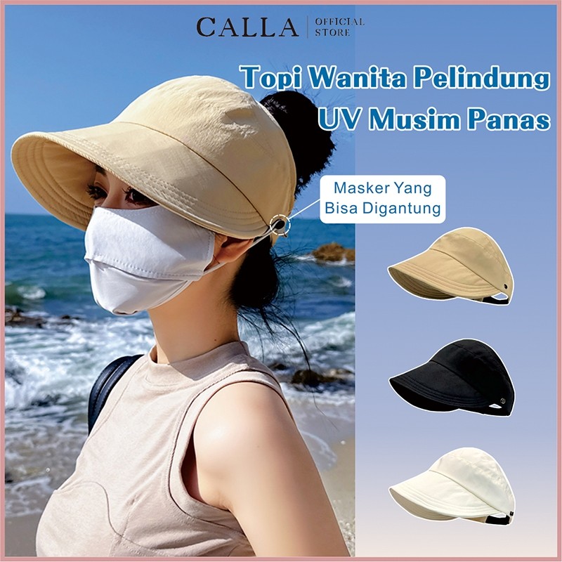 Jual Calla Topi Pantai Wanita Korea Style Visor Anti Sinar UV Topi ...