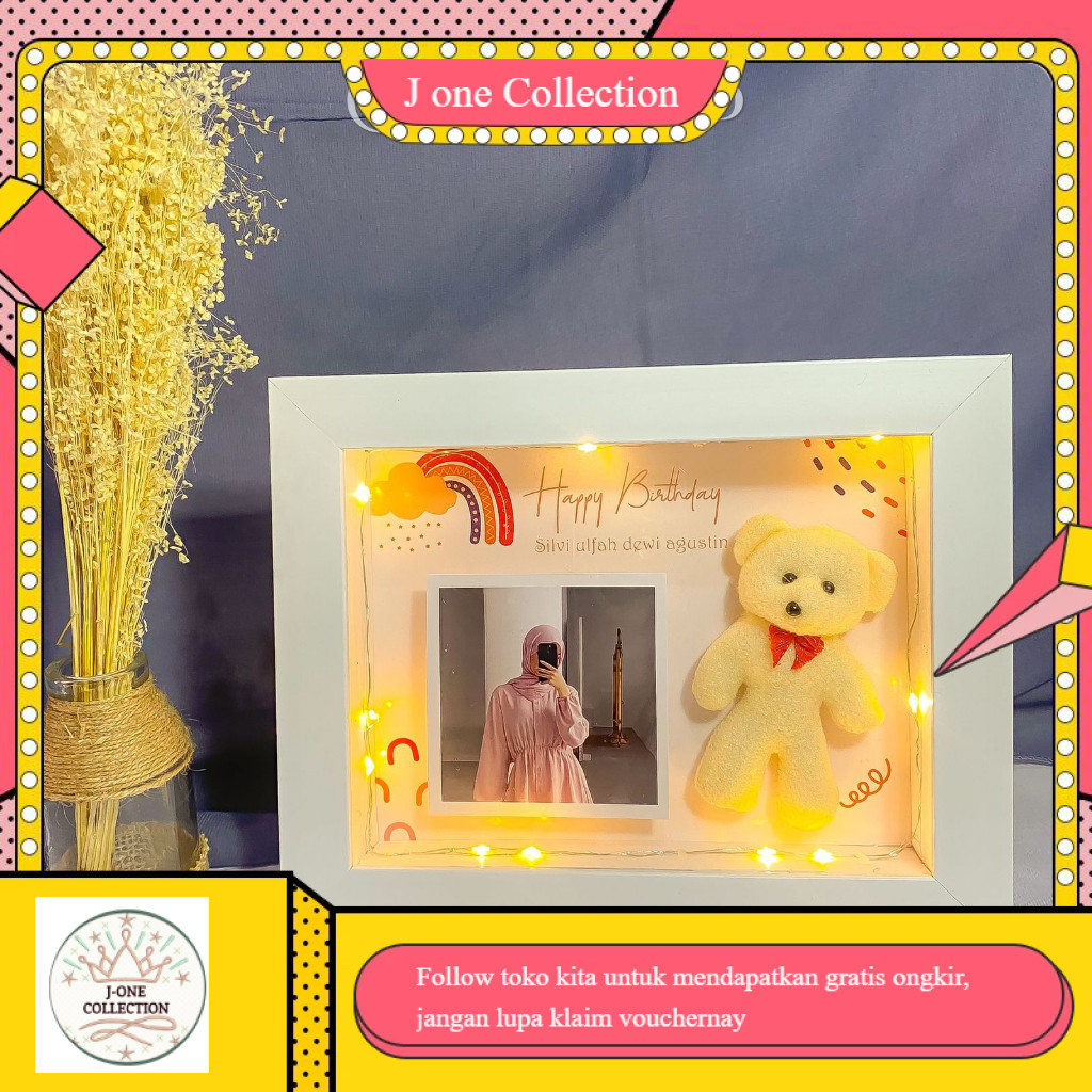 Jual 03 flowers frame 3d 15x20 boneka custom | FRAME FOTO | wisuda ...
