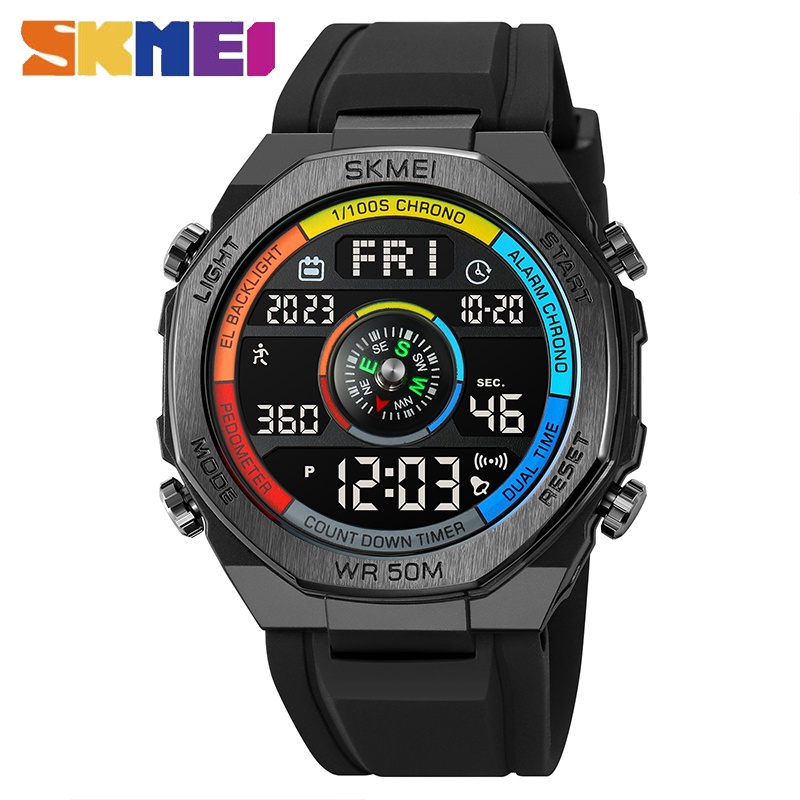 Jual SKMEI 2209 Jam Tangan Pria Digital Pedometer Compass Anti Air 5 ...