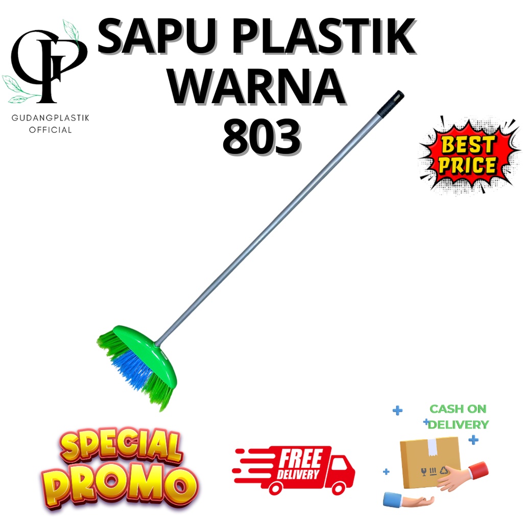 Jual Pusapu Sapu 804 Nilon Kombinasi Warna Merah Biru Love Sapu Plastik