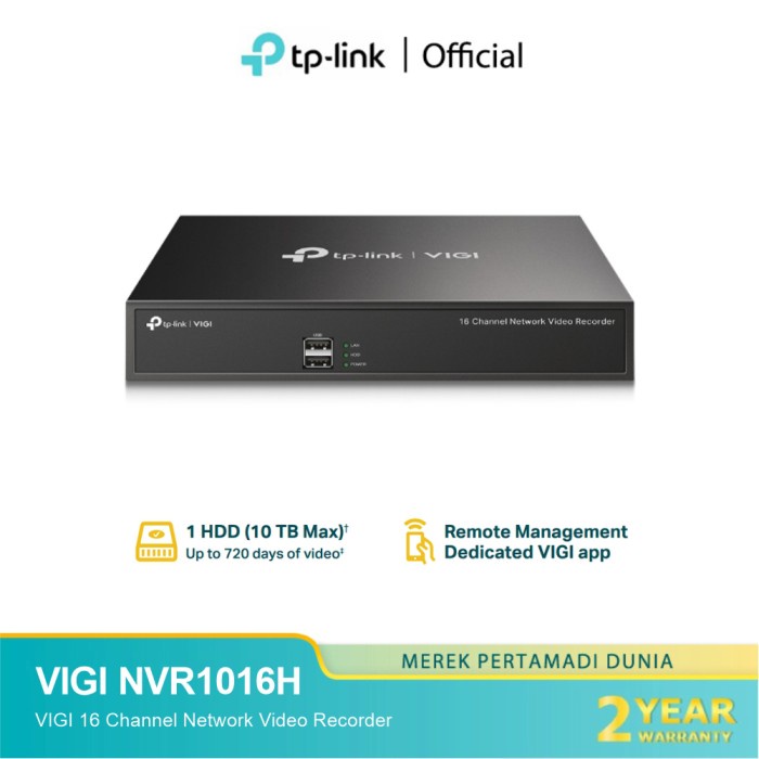 Jual TP-LINK VIGI NVR1016H New VIGI 16 Channel Network Switches & PoE ...