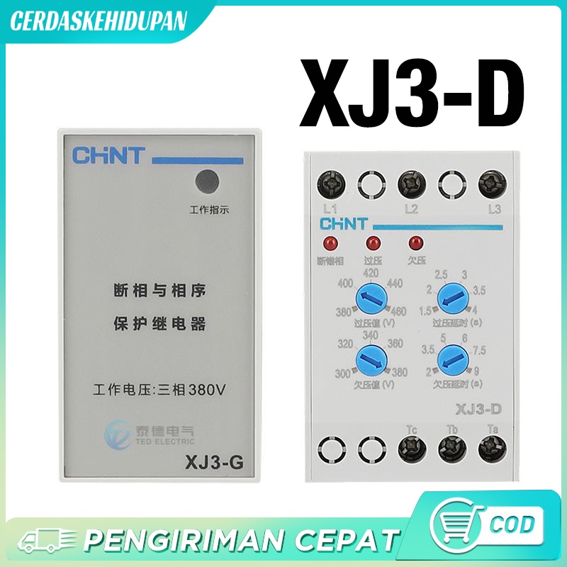 Jual Phase Failure Relay Chint XJ3D Chint Xj3D 308V AC Over Under