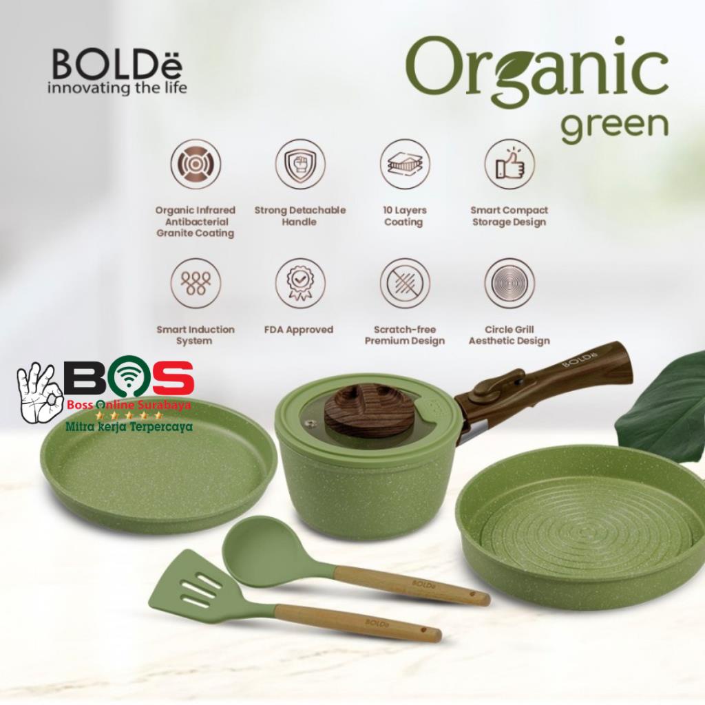 Jual Bolde Organic Green Foresta Granite Detachable Pan Series Panci ...