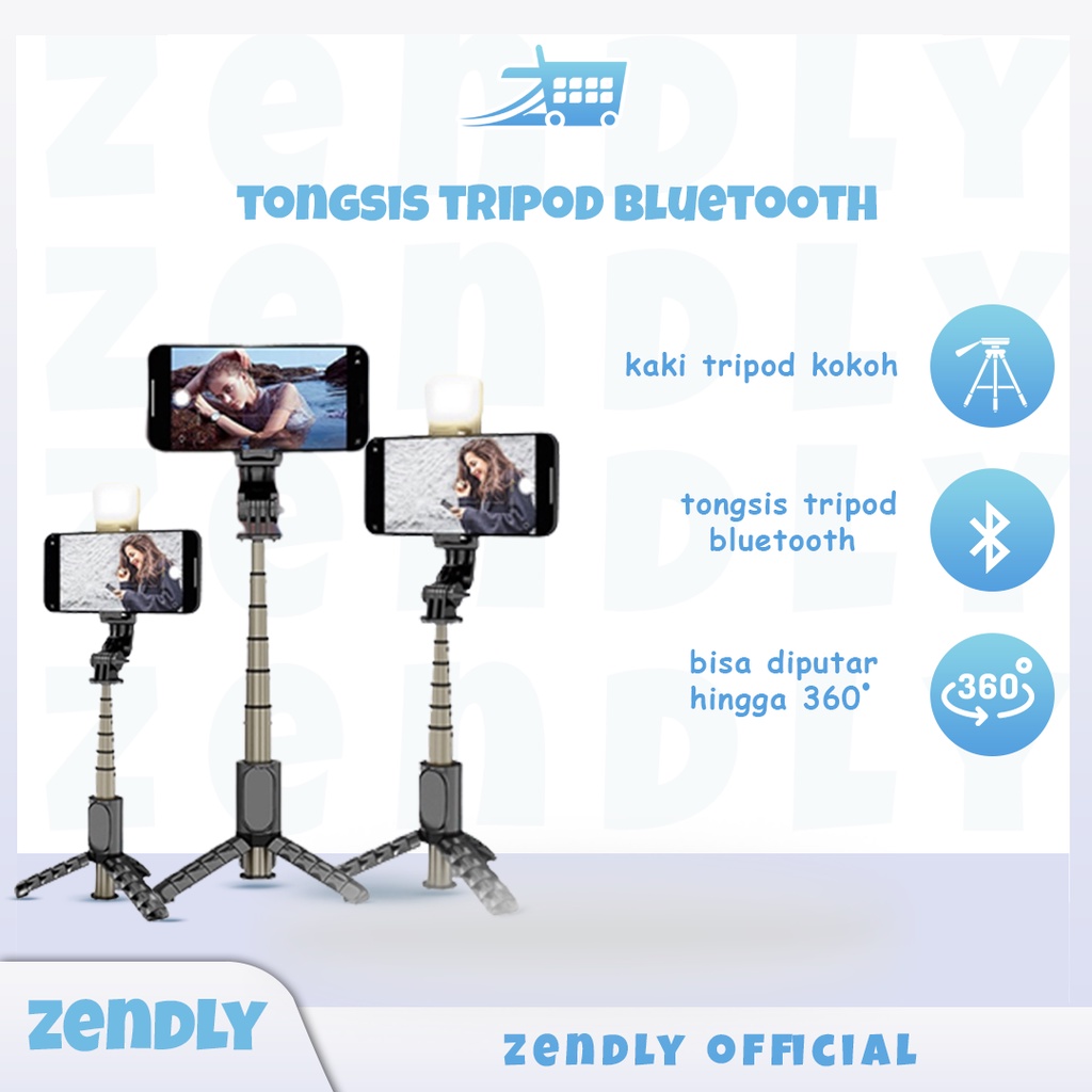 Jual Zendly Tripod Tongsis Remote Control Bluetooth Live Stream Selfie