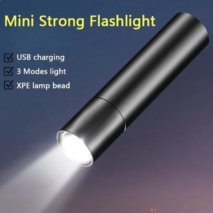 Jual Lampu Senter LED USB Charger Aluminum Rechargeable Mini Flashlight ...