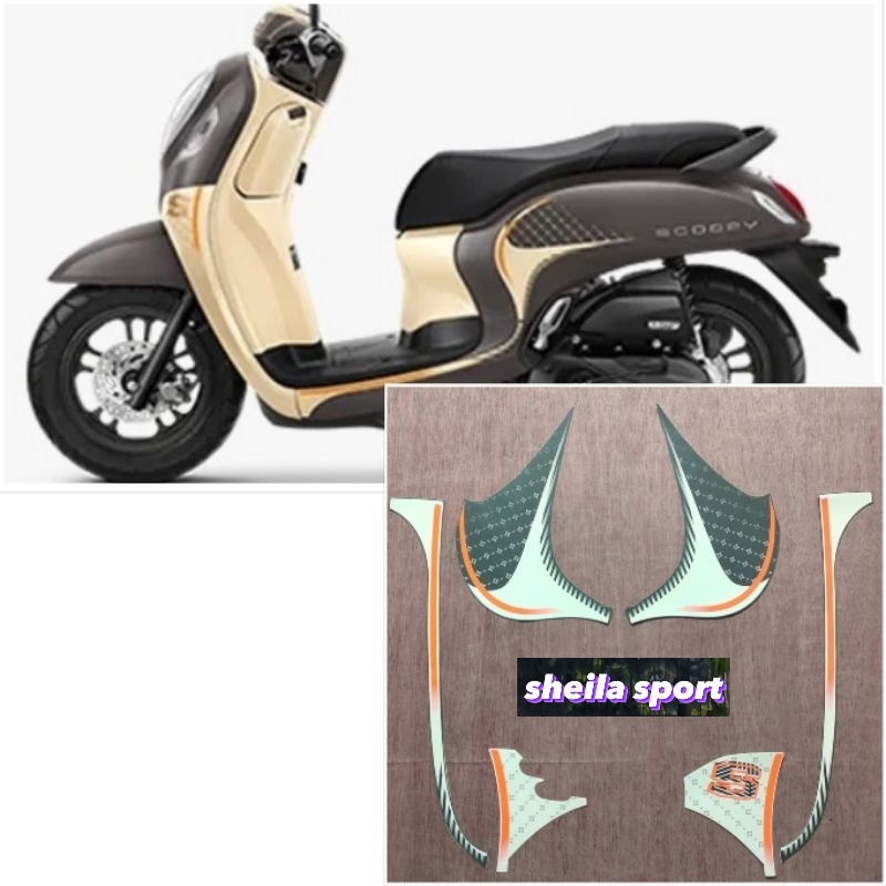 Jual Striping scoopy scopy stiker Honda Scoopy Fashion Brown coklat ...