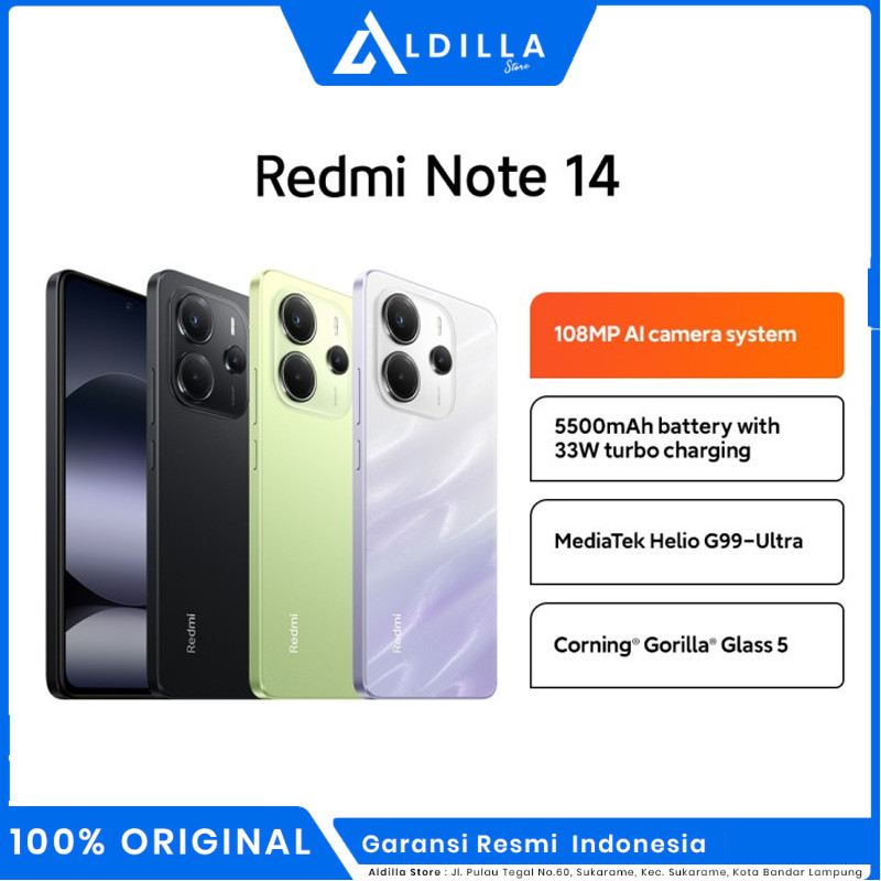 Jual Xiaomi Redmi Note 14 | 108 MP AI Camera | 5500mAh 33W Turbo ...