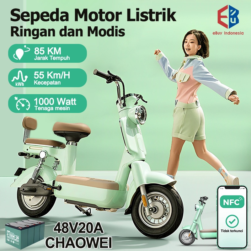 Jual Sepeda Motor Listrik Wanita Yang Trendi Dan Ringan Baterai 48v20a Perjalanan Hingga 85km 9747