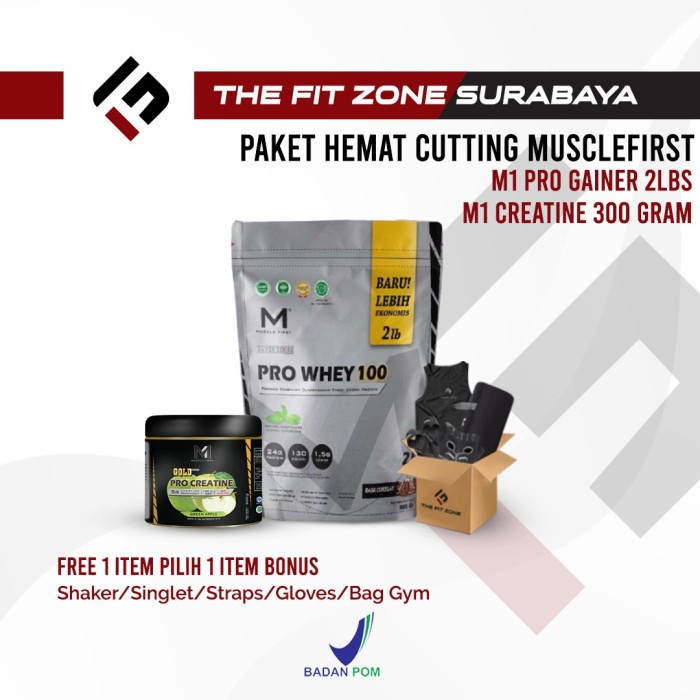 Jual PAKET HEMAT CUTTING M1 MuscleFirst Pro Whey 2 Lbs & M1 Creatine ...